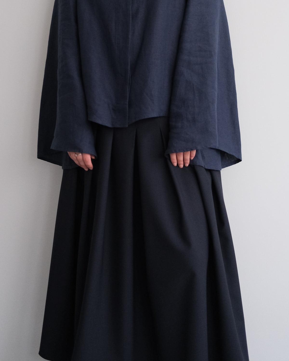 Blue navy volume skirt