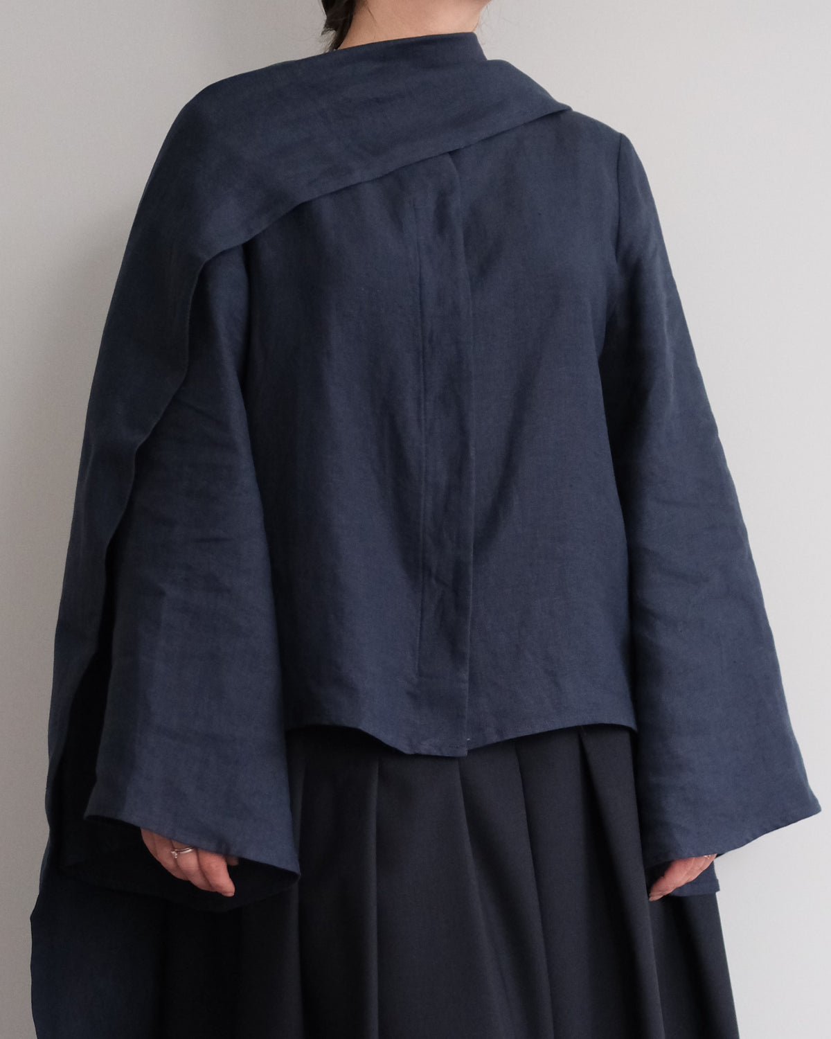 Blue navy linen blouse