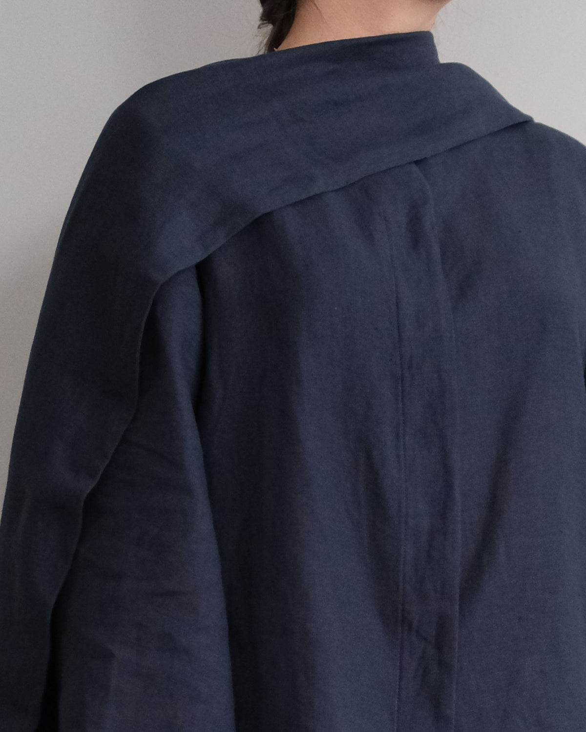 Blue navy linen blouse