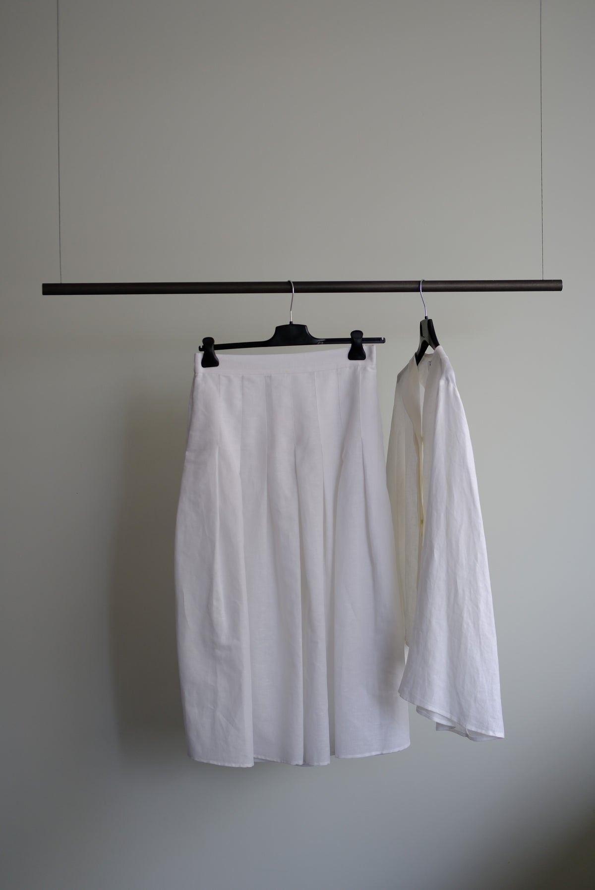 White linen skirt